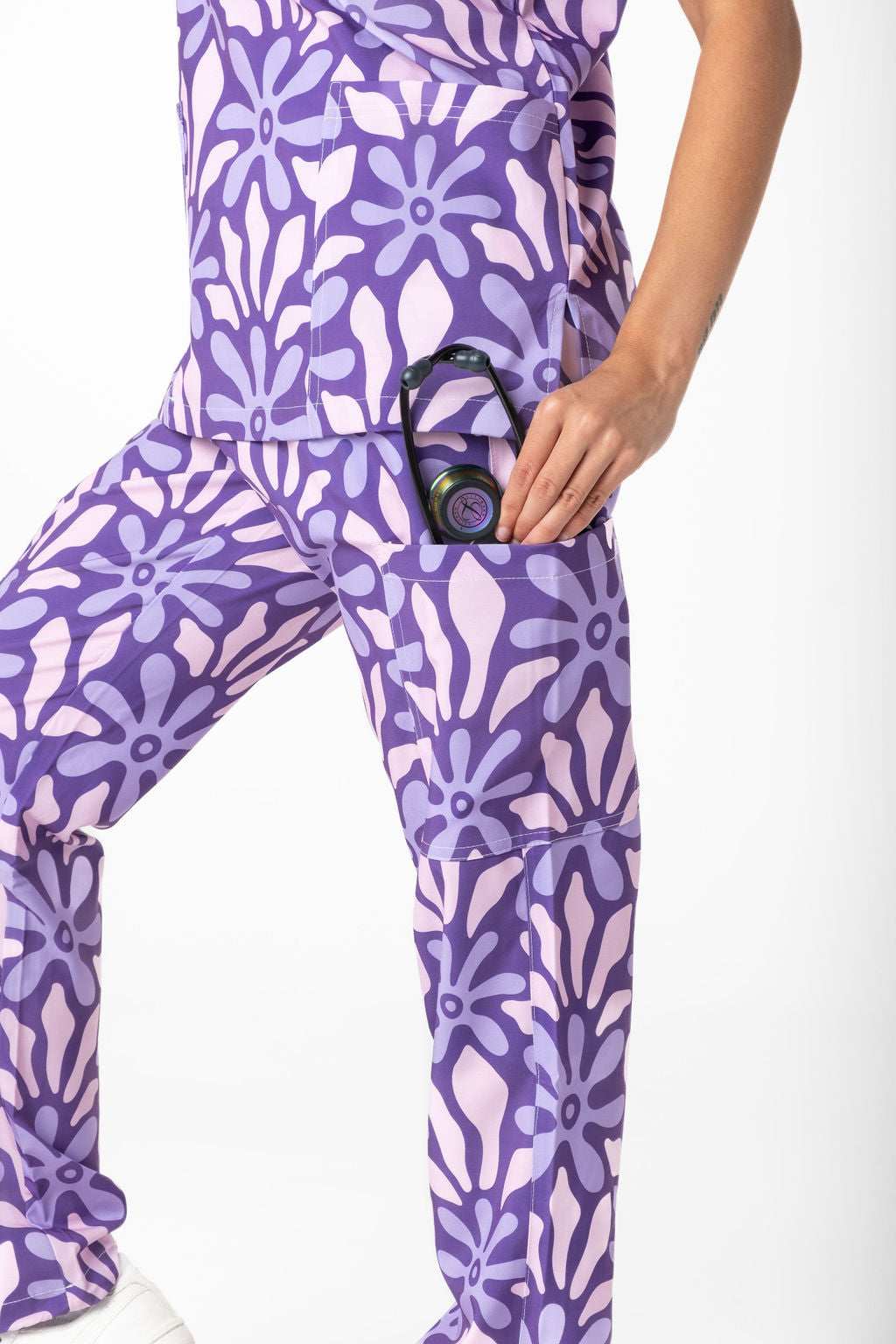 Purple Blooms Scrub Set