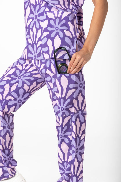 Purple Blooms Scrub Set