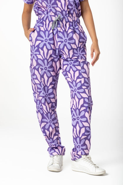 Purple Blooms Scrub Set