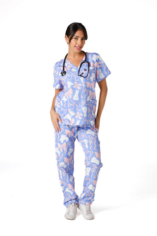 Bunny & Ribbons Scrub Set