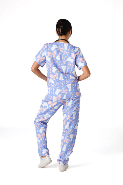 Bunny & Ribbons Scrub Set