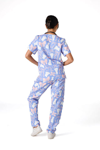 Bunny & Ribbons Scrub Set