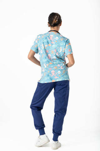 Sea Monsters Scrub Top