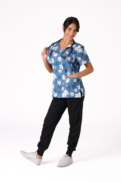 Dusky Daisy Scrub Top