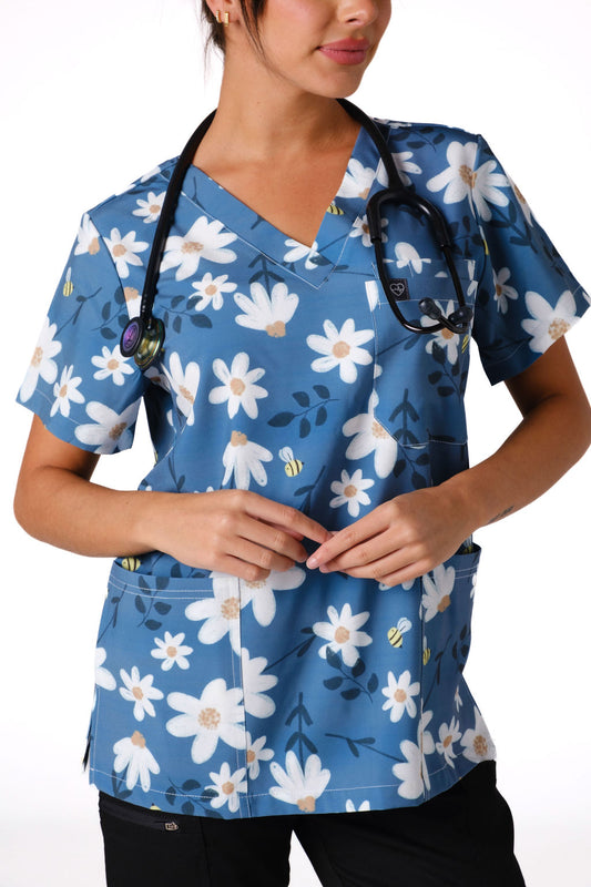 Dusky Daisy Scrub Top