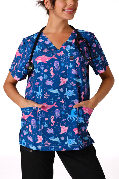 Deep Sea Delight Scrub Top