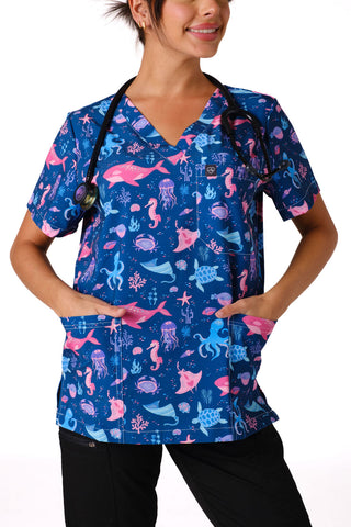 Deep Sea Delight Scrub Top