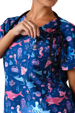 Deep Sea Delight Scrub Top