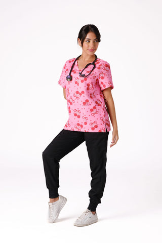 Cherry Bomb Scrub Top