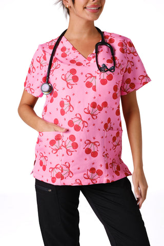 Cherry Bomb Scrub Top
