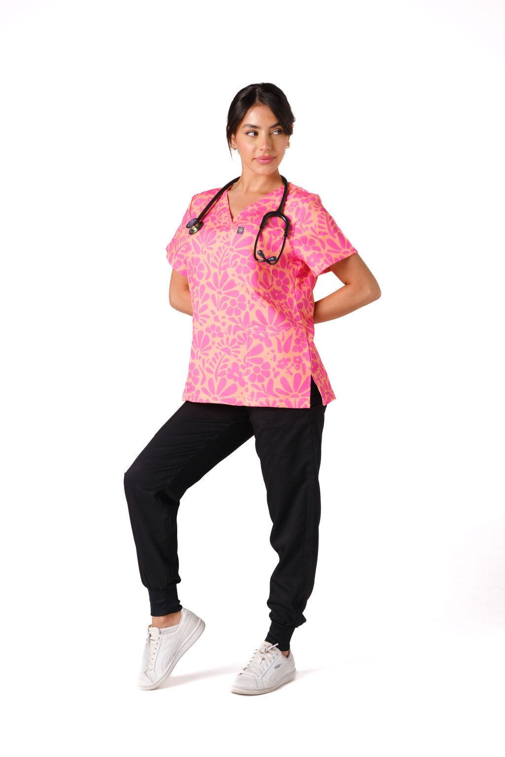 Tropical Blooms Scrub Top
