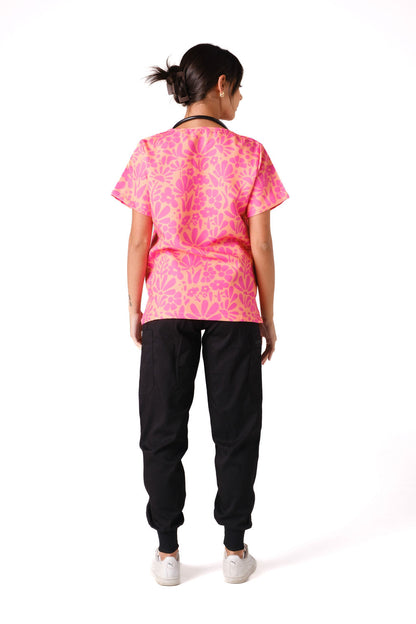 Tropical Blooms Scrub Top