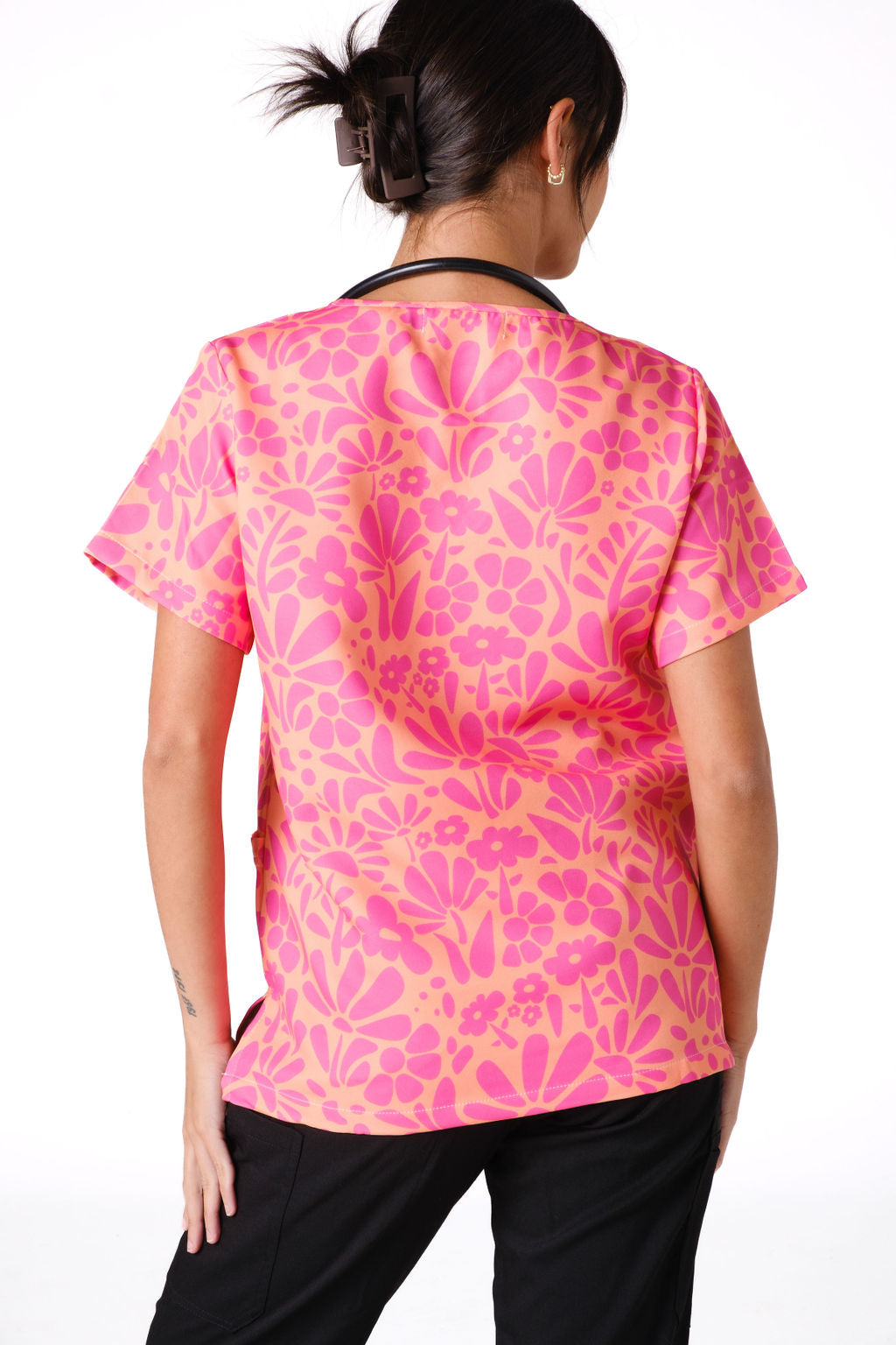 Tropical Blooms Scrub Top