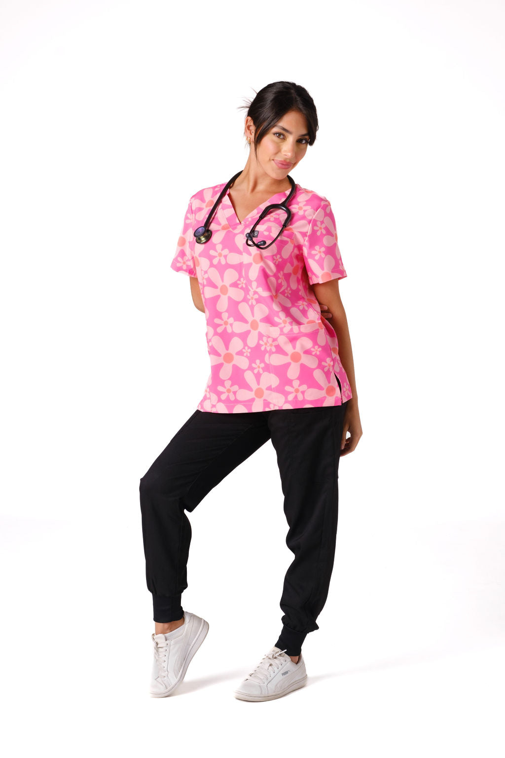 Groovy Pink Scrub Top