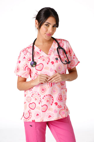 Sweet Heart Scrub Top