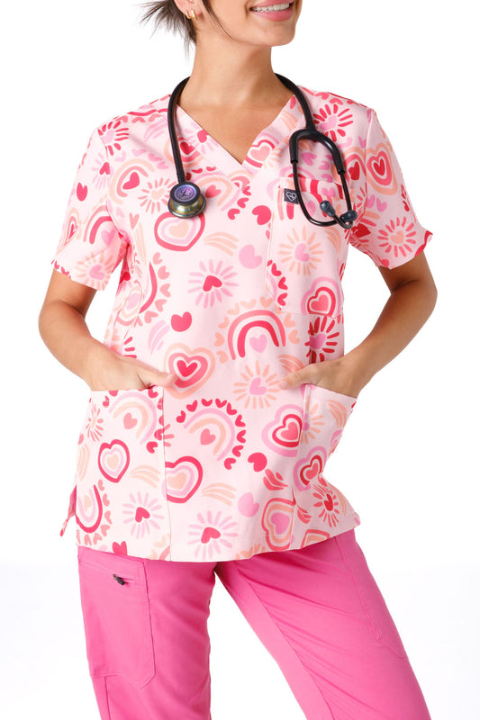 Sweet Heart Scrub Top