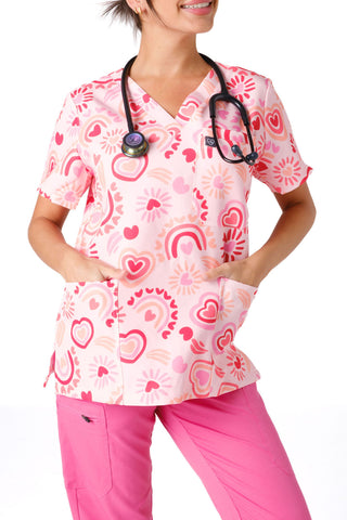 Sweet Heart Scrub Top