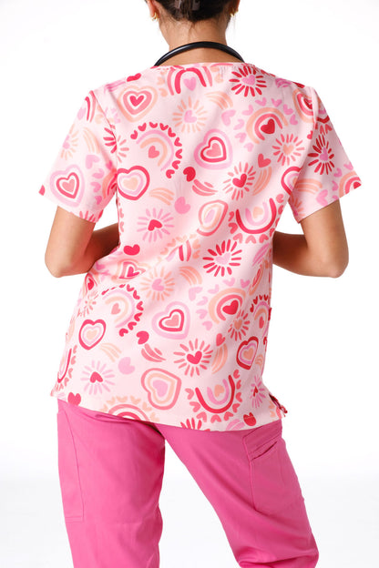 Sweet Heart Scrub Top