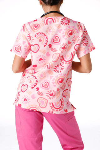 Sweet Heart Scrub Top