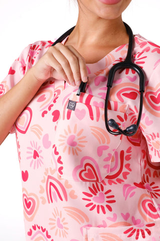 Sweet Heart Scrub Top