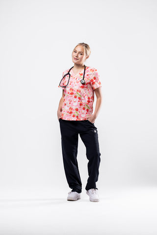 Strawberry Sunday Scrub Top