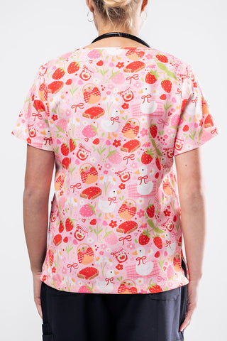 Strawberry Sunday Scrub Top