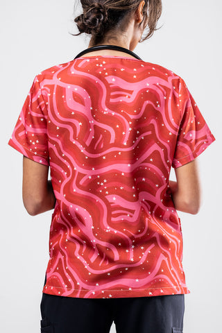 Retro Red Scrub Top