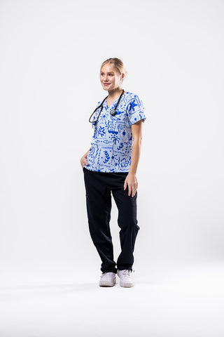 Boho Beach Scrub Top