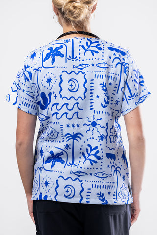 Boho Beach Scrub Top