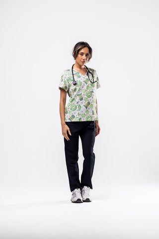 Lucky Latte Scrub Top