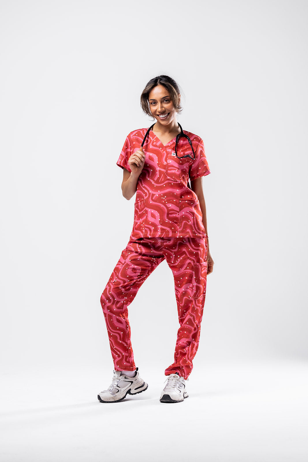 Retro Red Scrub Set