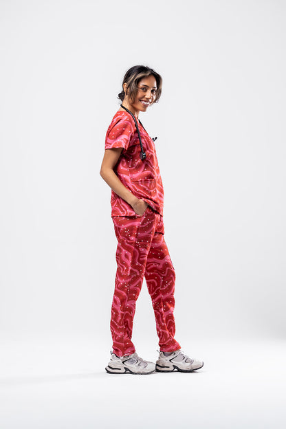 Retro Red Scrub Set