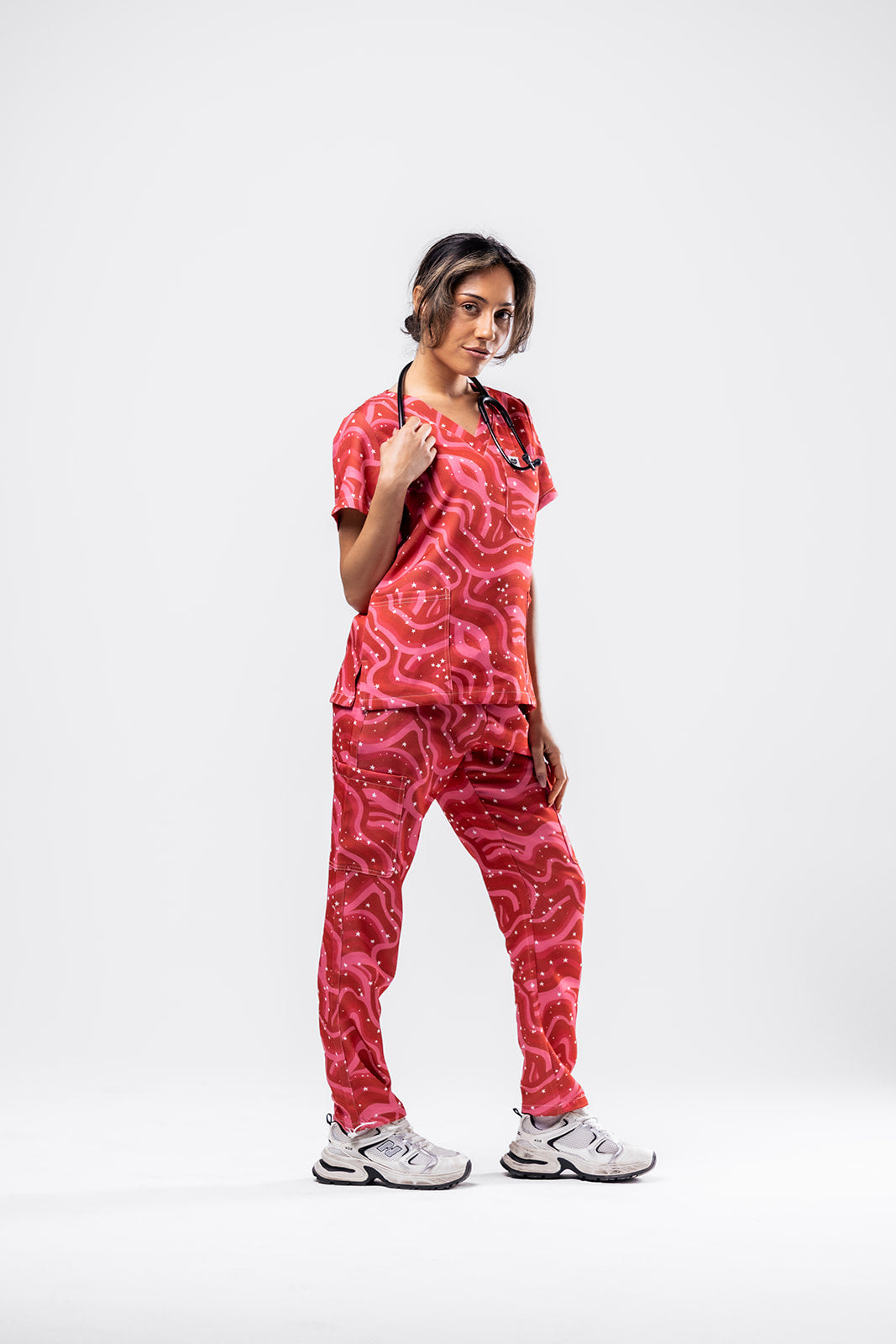Retro Red Scrub Set