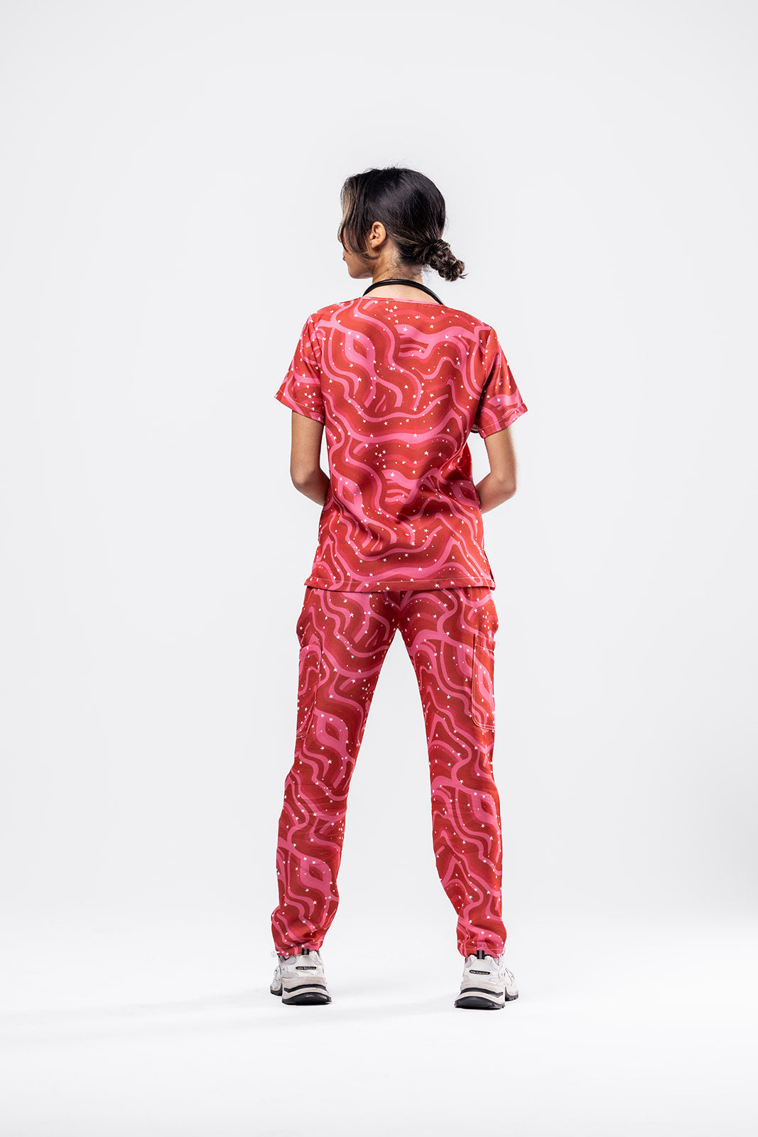 Retro Red Scrub Set