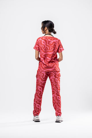 Retro Red Scrub Set