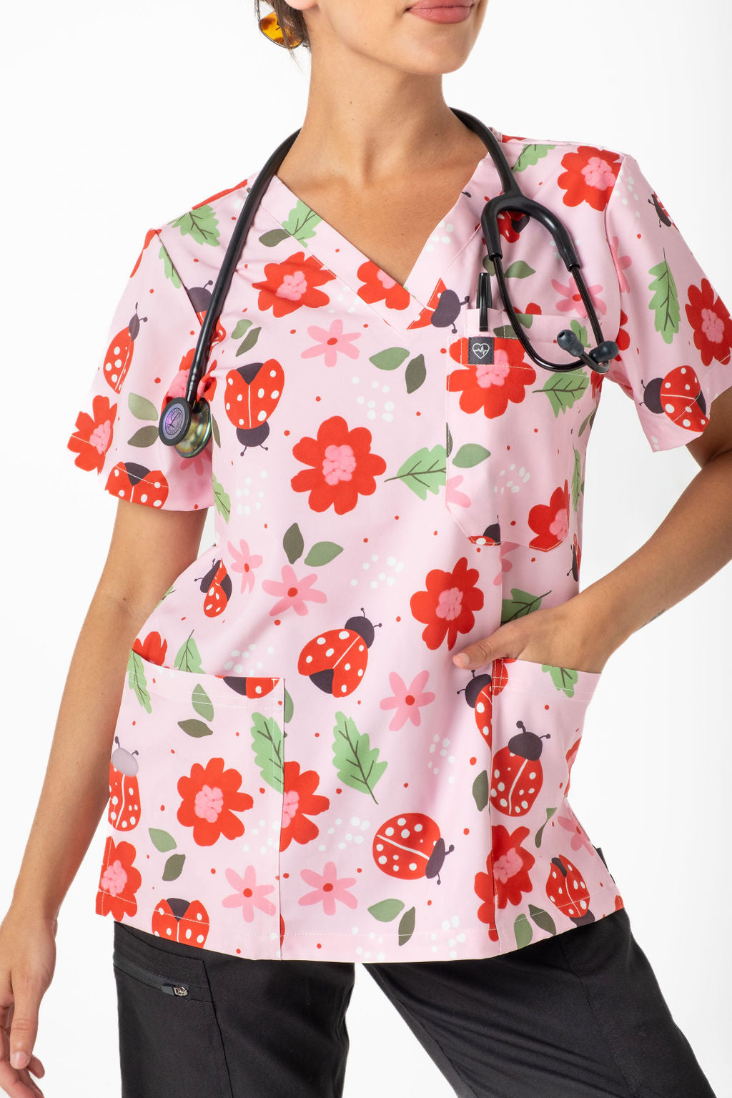 Lady Bug Scrub Top
