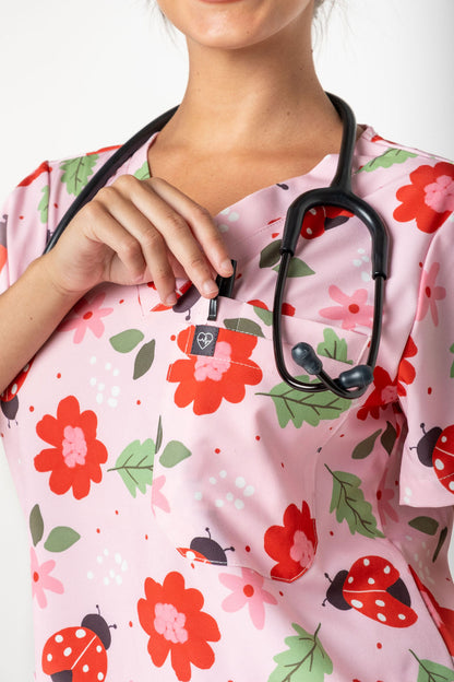Lady Bug Scrub Top