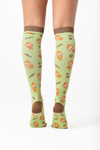 Coffee Sloth Compression Socks