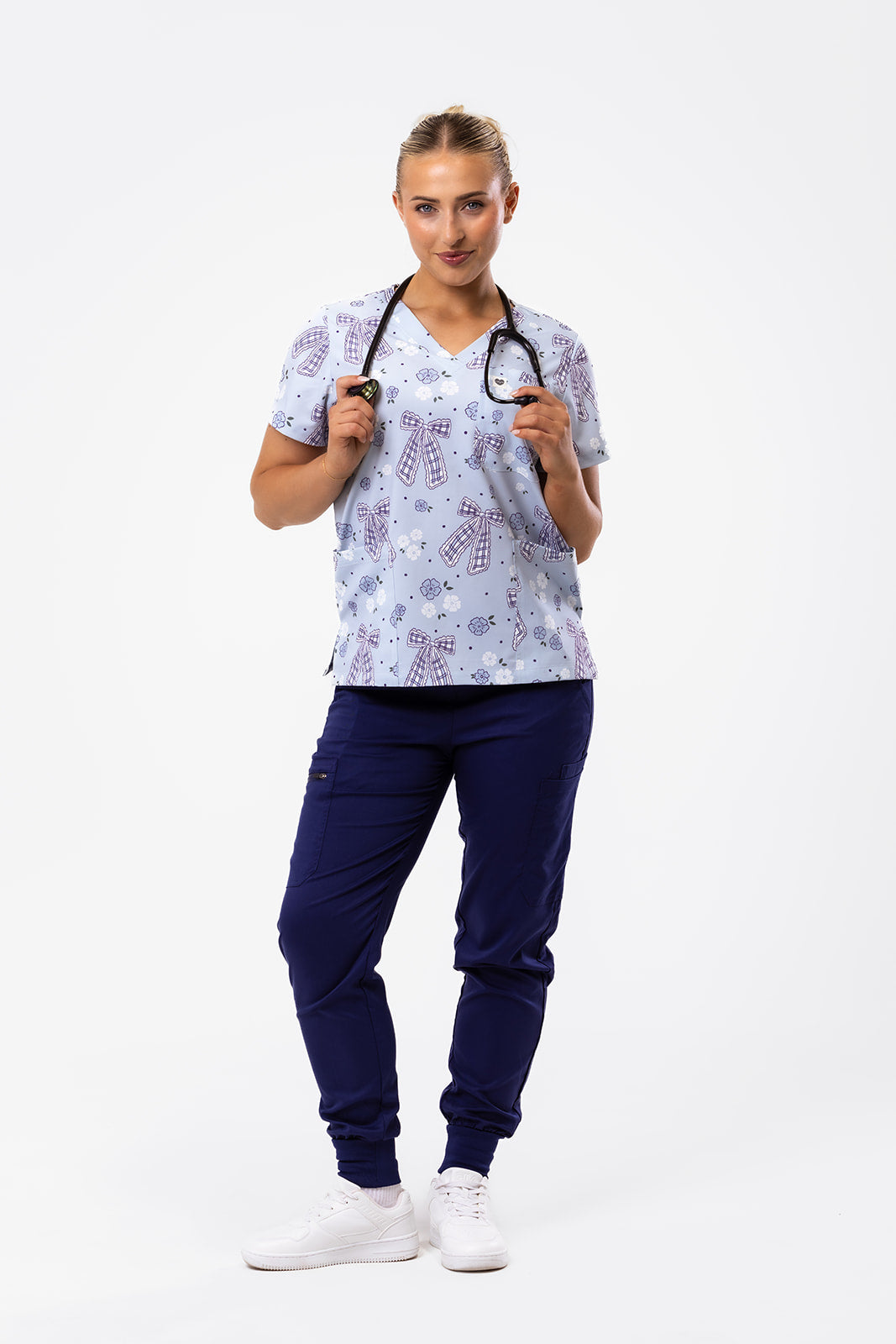 Vintage Ribbons Scrub Top