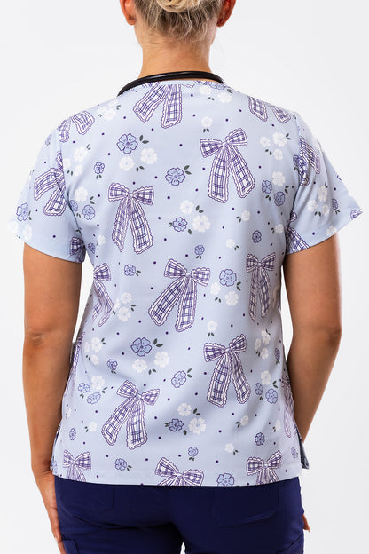 Vintage Ribbons Scrub Top