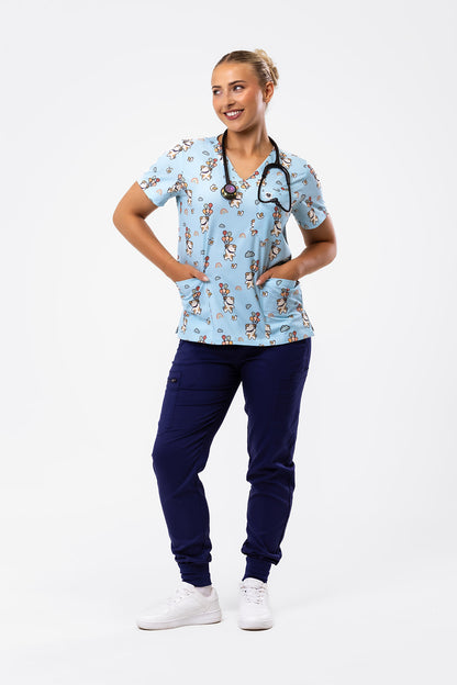 Floating Pups Scrub Top