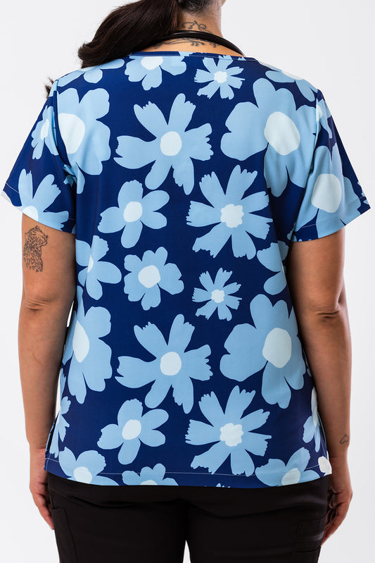 Frosty Blooms Scrub Top