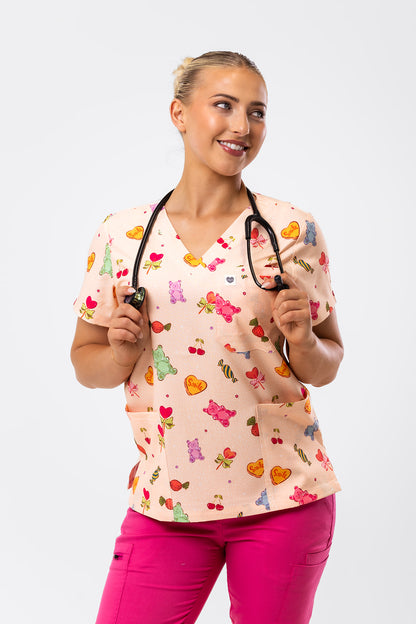 Gummy Bear Treats Scrub Top