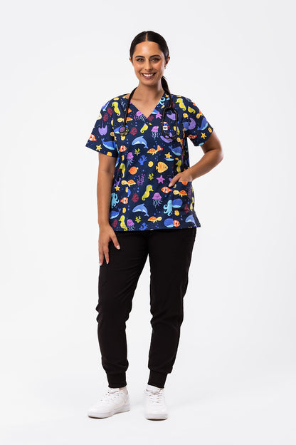 Ocean Cuties Scrub Top