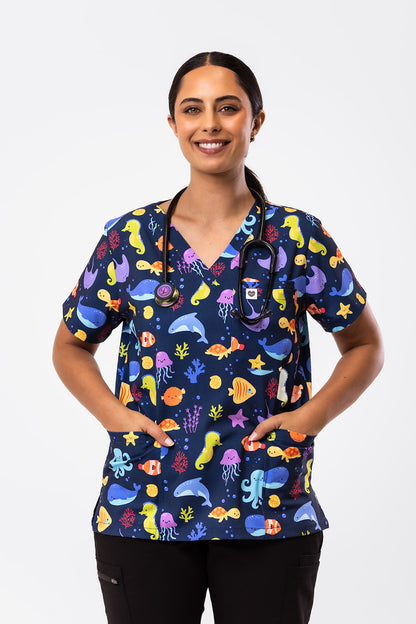 Ocean Cuties Scrub Top