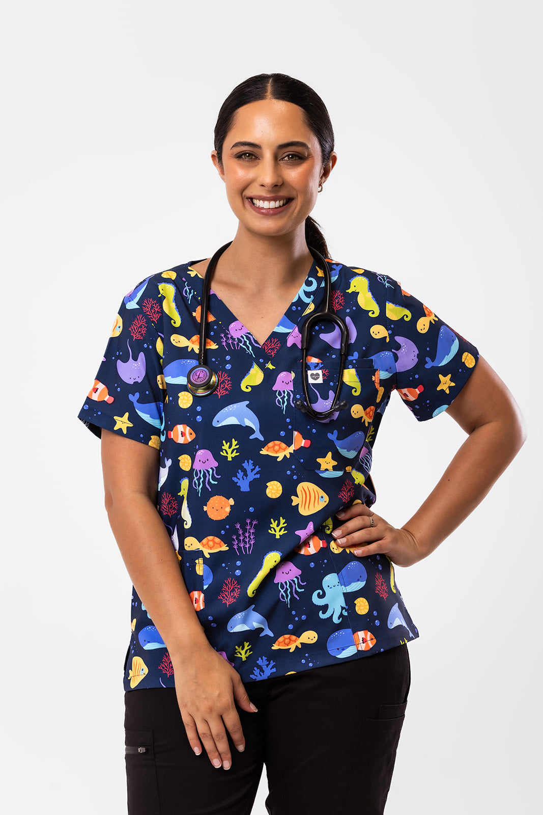 Ocean Cuties Scrub Top