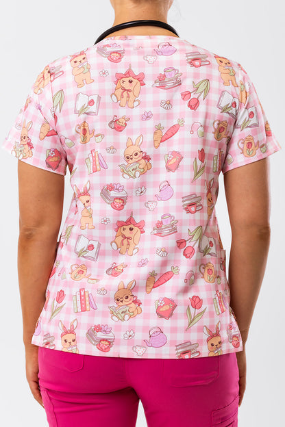 Bunny Brew Picnic Scrub Top