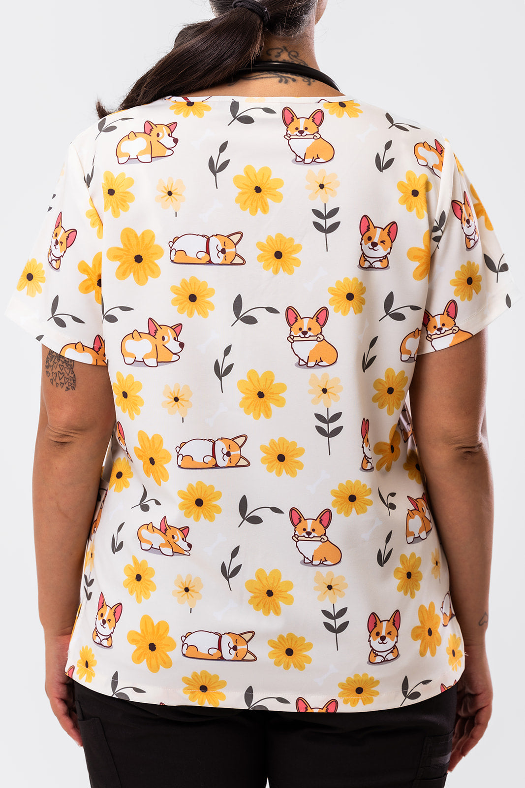 Sunshine Corgi Scrub Top