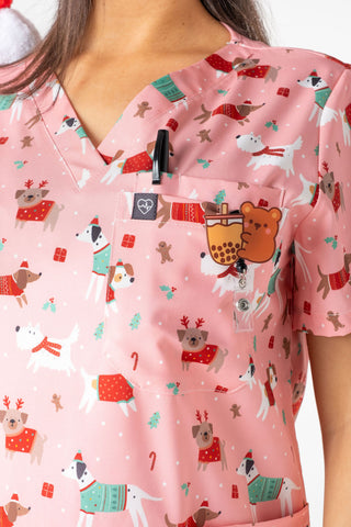 Xmas Doggy Scrub Top