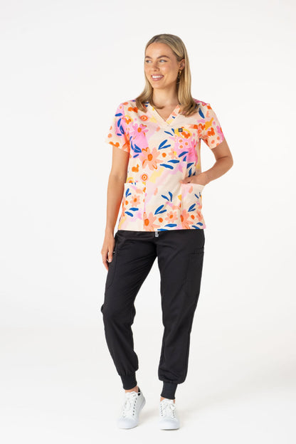 Spring Bloom Scrub Top